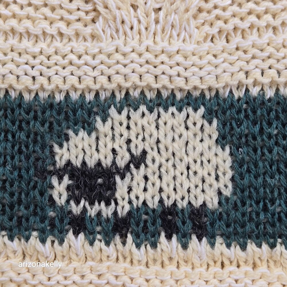 Wool Aran Scarf Lamb Sheep Design - Picture 3 of 8